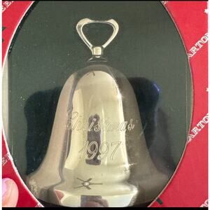 Reed and Barton 1997 bell 3" tall/2.5" wide Vintage Silver Plated Christmas Bell